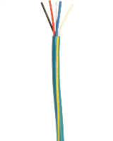 A yellow and blue Crestron control cable